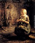 Evert Pieters A Child Peeling Potatoes painting